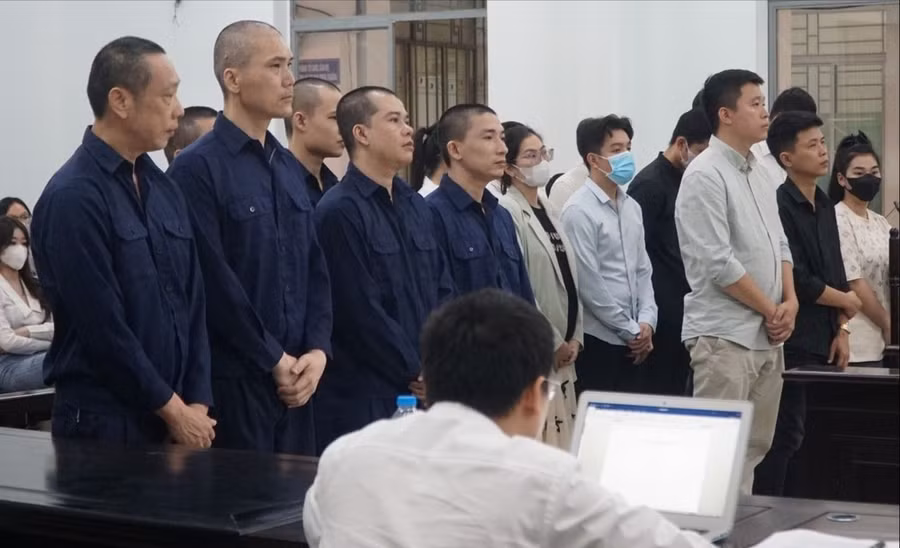 Các bị cáo tại phiên tòa