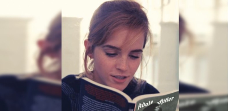 Ảnh chụp màn hình video giả mạo Emma Watson đang đọc Mein Kampf. Ảnh chụp màn hình video giả mạo Emma Watson đang đọc Mein Kampf.