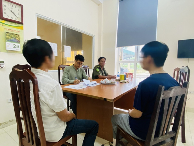 Công an làm việc với N.M.Q. Ảnh: Công an cung cấp Công an làm việc với N.M.Q. Ảnh: Công an cung cấp