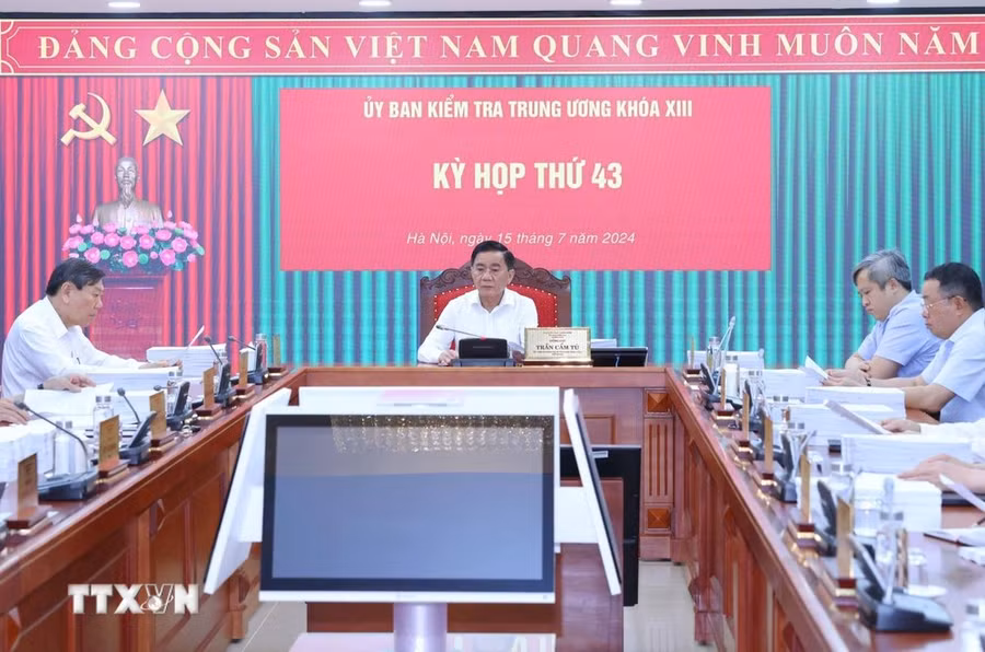 Kỳ họp thứ 43 Ủy ban Kiểm tra Trung ương. (Ảnh: Phương Hoa/TTXVN)