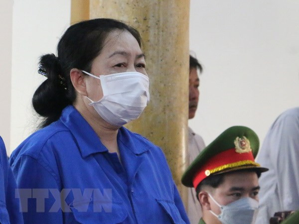 Bị cáo Nguyễn Thị Kim Hạnh tại phiên tòa sơ thẩm. (Ảnh: Công Mạo/TTXVN) Bị cáo Nguyễn Thị Kim Hạnh tại phiên tòa sơ thẩm. (Ảnh: Công Mạo/TTXVN)
