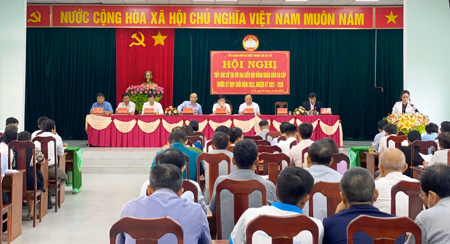 Quang cảnh buổi tiếp xúc cử tri xã Ia Tô, huyện Ia Grai. Ảnh: Phương Lộc