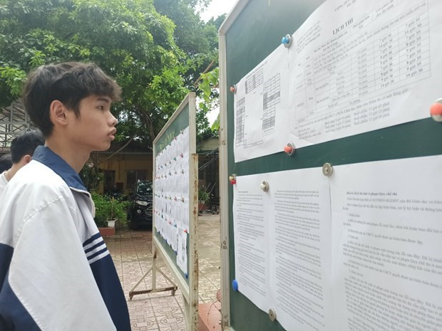 Thí sinh dự thi tốt nghiệp trung học phổ thông năm 2023. (Ảnh: Phạm Mai/Vietnam+) Thí sinh dự thi tốt nghiệp trung học phổ thông năm 2023. (Ảnh: Phạm Mai/Vietnam+)
