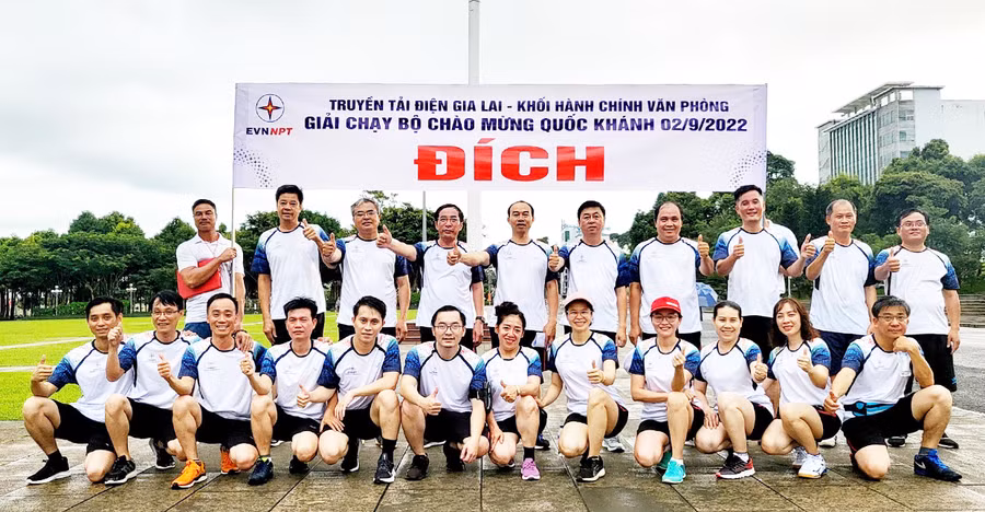 Phong trào chạy bộ của Truyền tải điện Gia Lai có bước phát triển nhanh chỉ trong thời gian ngắn (ảnh đơn vị cung cấp).