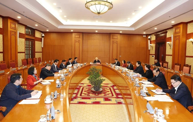 Sáng 13/3/2024, tại Trụ sở Trung ương Đảng, Tổng Bí thư Nguyễn Phú Trọng, Trưởng Tiểu ban Nhân sự Đại hội XIV của Đảng chủ trì phiên họp đầu tiên của Tiểu ban. (Ảnh: Trí Dũng/TTXVN) Sáng 13/3/2024, tại Trụ sở Trung ương Đảng, Tổng Bí thư Nguyễn Phú Trọng, Trưởng Tiểu ban Nhân sự Đại hội XIV của Đảng chủ trì phiên họp đầu tiên của Tiểu ban. (Ảnh: Trí Dũng/TTXVN)