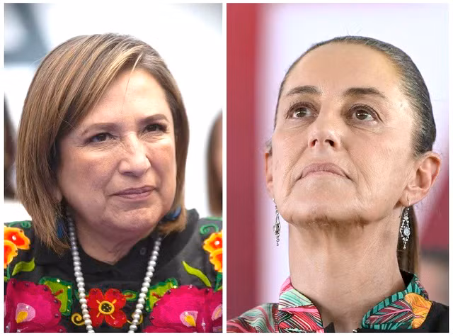 Hai ứng viên tranh cử tổng thống Mexico: Claudia Sheinbaum (bên phải) và Xóchitl Gálvez. Ảnh: AFP