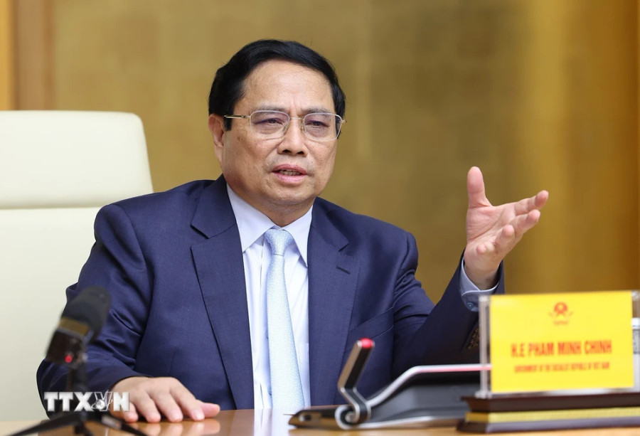 Thủ tướng Phạm Minh Chính phát biểu tại cuộc tiếp Đoàn đại biểu Ủy ban Kinh tế Nhật-Việt. (Ảnh: Dương Giang/TTXVN) Thủ tướng Phạm Minh Chính phát biểu tại cuộc tiếp Đoàn đại biểu Ủy ban Kinh tế Nhật-Việt. (Ảnh: Dương Giang/TTXVN)