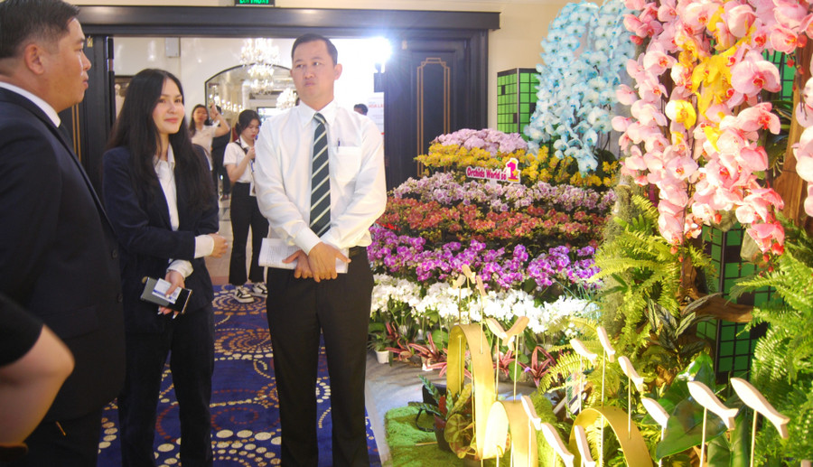 Các tác phẩm lan hồ điệp của doanh nghiệp Lâm Đồng triển lãm tại tại Khách sạn Kim Đô – Yoyal hotel Saigon