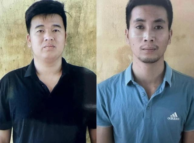 Các nghi phạm Nguyễn Nam Hùng (trái) và Đoàn Văn Quang tại cơ quan điều tra. Các nghi phạm Nguyễn Nam Hùng (trái) và Đoàn Văn Quang tại cơ quan điều tra.