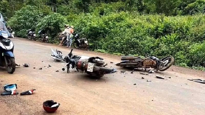 Một vụ tai nạn giao thông xảy ra trên địa bàn thị xã Buôn Hồ, tỉnh Đắk Lắk.