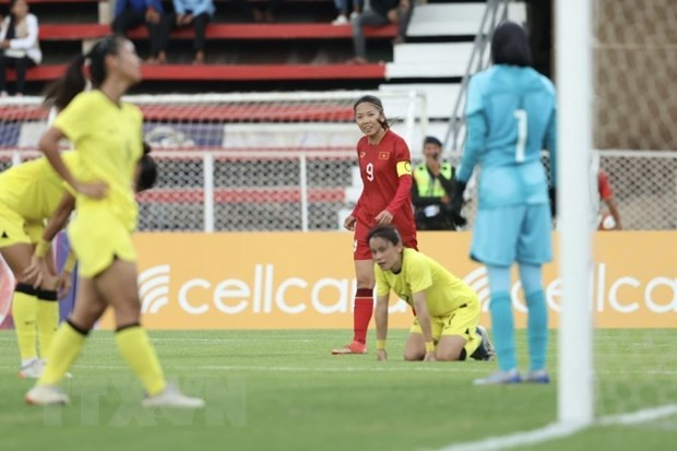 Huỳnh Như cũng đã có bàn thắng đầu tiên tại SEA Games 32. (Ảnh: Minh Quyết/TTXVN) Huỳnh Như cũng đã có bàn thắng đầu tiên tại SEA Games 32. (Ảnh: Minh Quyết/TTXVN)