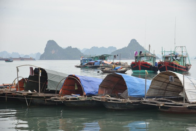 Những chiếc thuyền nan kết vào nhau trở thành những xóm chài nhỏ bên bờ vịnh Hạ Long Những chiếc thuyền nan kết vào nhau trở thành những xóm chài nhỏ bên bờ vịnh Hạ Long