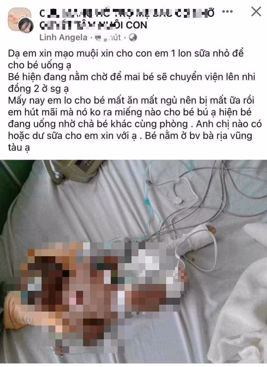 Người mẹ liên tục đăng lên nhiều hội nhóm xin đồ từ thiện.