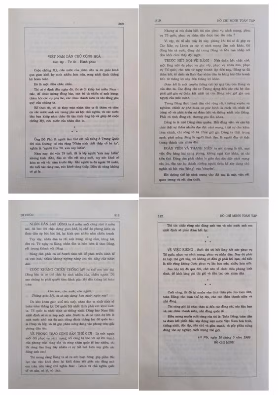 Di chúc của Chủ tịch Hồ Chí Minh công bố năm 1969.