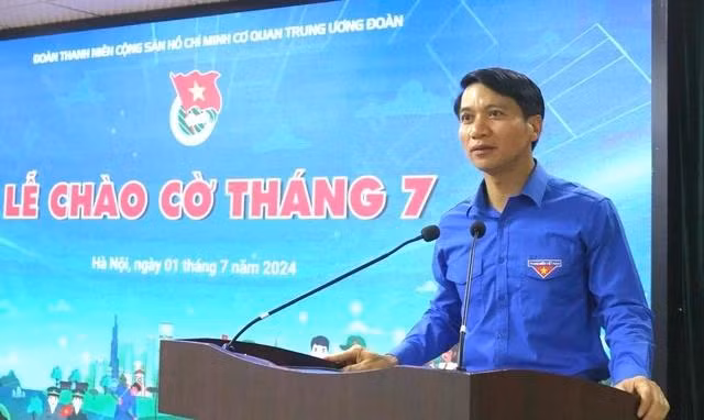 Anh Nguyễn Ngọc Lương phát biểu tại chương trình. Ảnh BẢO ANH