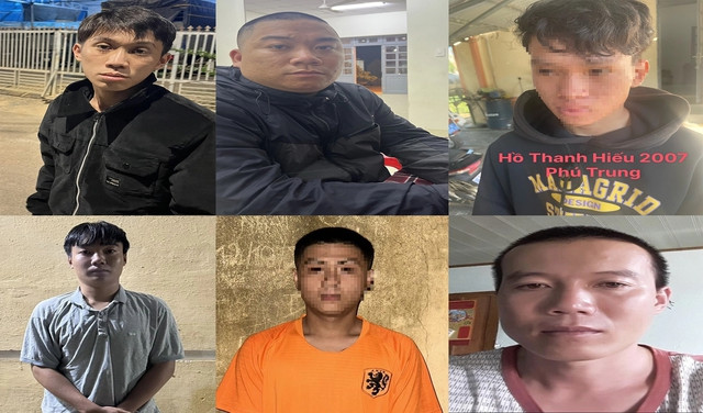 Nhóm đối tượng đang bị cơ quan điều tra tạm giữ. Nhóm đối tượng đang bị cơ quan điều tra tạm giữ.