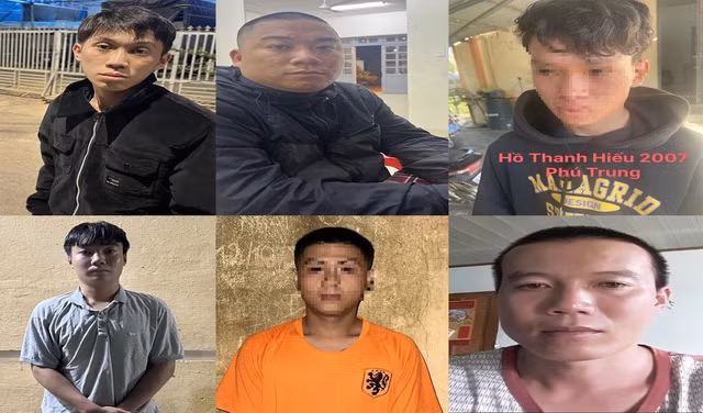 Nhóm đối tượng đang bị cơ quan điều tra tạm giữ.