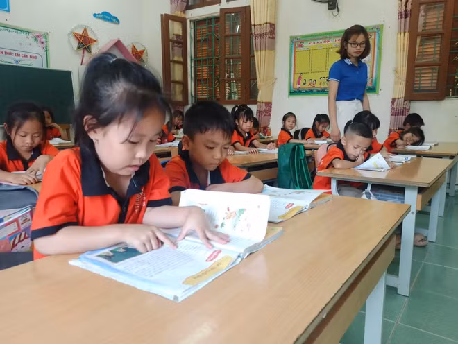 Sách giáo khoa theo chương trình giáo dục phổ thông mới được xã hội hóa với ba bộ sách khác nhau. (Ảnh: PV/Vietnam+) Sách giáo khoa theo chương trình giáo dục phổ thông mới được xã hội hóa với ba bộ sách khác nhau. (Ảnh: PV/Vietnam+)