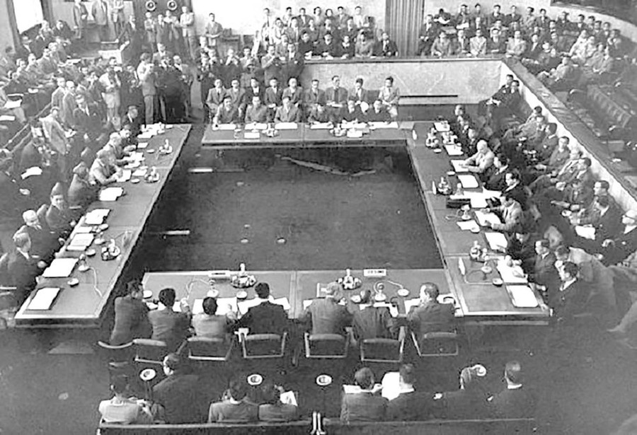 Hội nghị Geneve (Thụy Sĩ) năm 1954 bàn về lập lại hòa bình ở Đông Dương. Ảnh: TƯ LIỆU