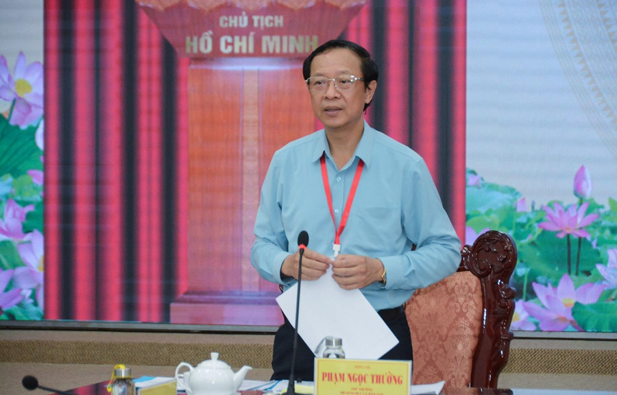 Thứ trưởng Phạm Ngọc Thưởng phát biểu tại buổi làm việc với Ban chỉ đạo thi tỉnh Bạc Liêu. (Ảnh: PV/Vietnam+) Thứ trưởng Phạm Ngọc Thưởng phát biểu tại buổi làm việc với Ban chỉ đạo thi tỉnh Bạc Liêu. (Ảnh: PV/Vietnam+)