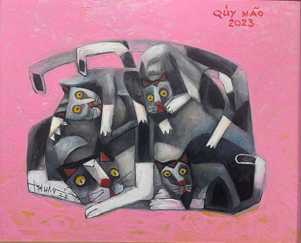 Tác phẩm "Bình yên" của họa sỹ Nguyễn Thái Hùng. Tác phẩm "Bình yên" của họa sỹ Nguyễn Thái Hùng.