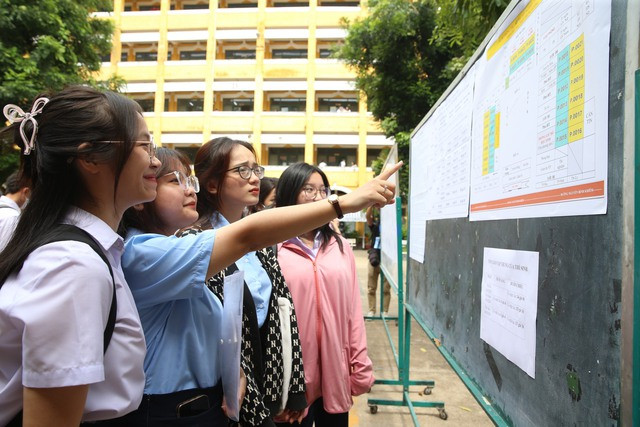Thí sinh dự thi kỳ thi tốt nghiệp THPT vừa qua tại một điểm thi.