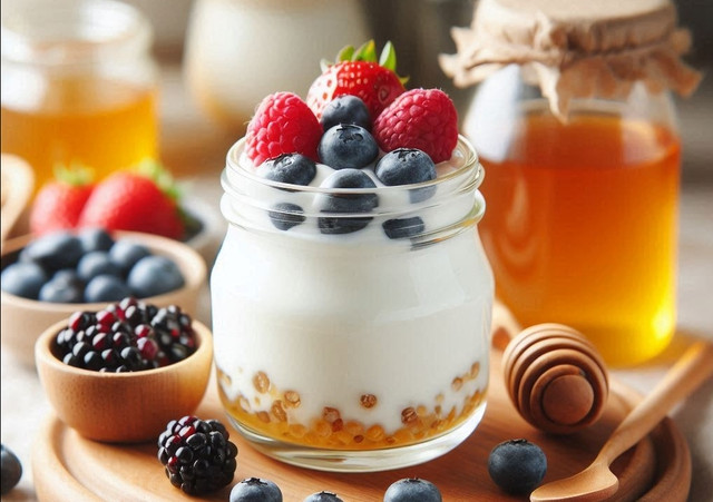 Thêm mật ong vào sữa chua đem lại tác dụng bất ngờ cho người dễ bị rối loạn tiêu hóa, mỡ máu cao hay tâm trạng đang thấp - Ảnh AI: Anh Thư Thêm mật ong vào sữa chua đem lại tác dụng bất ngờ cho người dễ bị rối loạn tiêu hóa, mỡ máu cao hay tâm trạng đang thấp - Ảnh AI: Anh Thư
