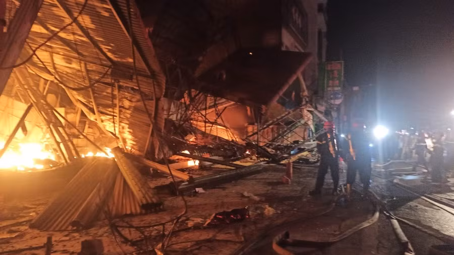 Hiện trường vụ cháy. (Ảnh: TTXVN phát)