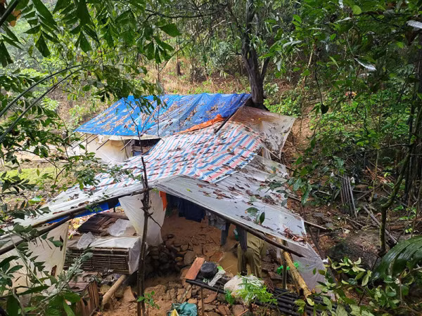 Lán trại nơi đối tượng Nguyễn Hồng Sơn ẩn náu.