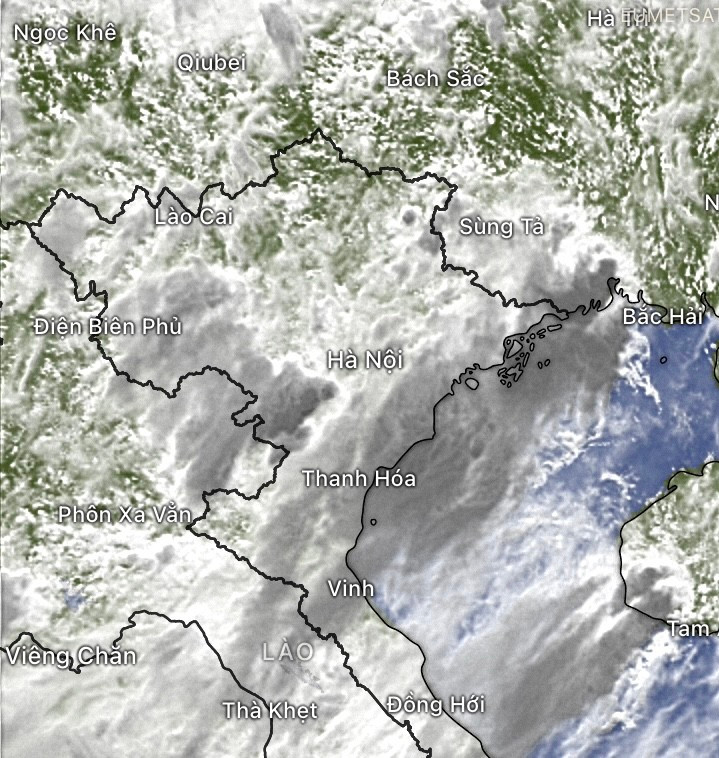 Ảnh vệ tinh những ổ mây dông lớn ở miền Bắc và Bắc Trung bộ, trưa 24-6 Ảnh vệ tinh những ổ mây dông lớn ở miền Bắc và Bắc Trung bộ, trưa 24-6