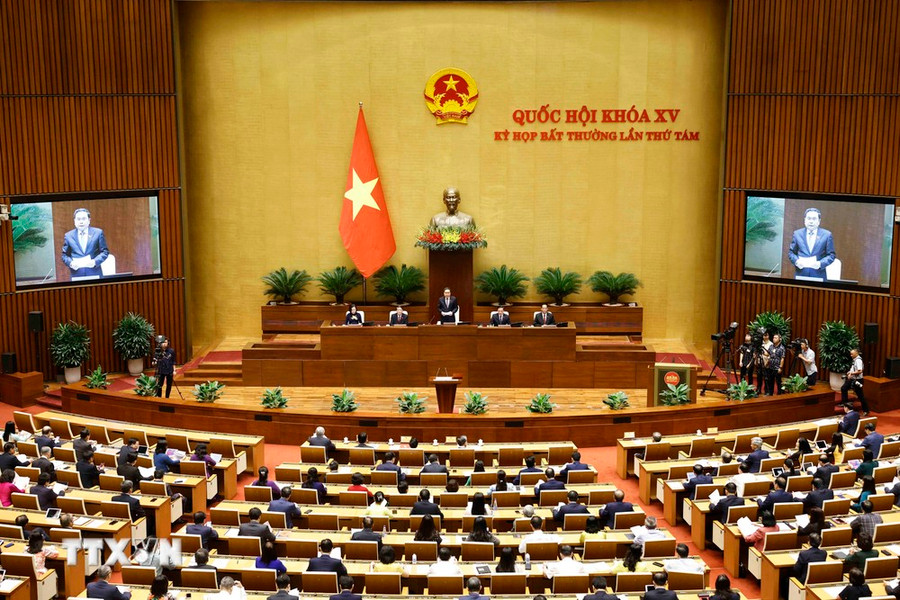 Quang cảnh khai mạc Kỳ họp bất thường lần thứ 8, Quốc hội khoá XV. (Ảnh: Doãn Tấn/TTXVN) Quang cảnh khai mạc Kỳ họp bất thường lần thứ 8, Quốc hội khoá XV. (Ảnh: Doãn Tấn/TTXVN)