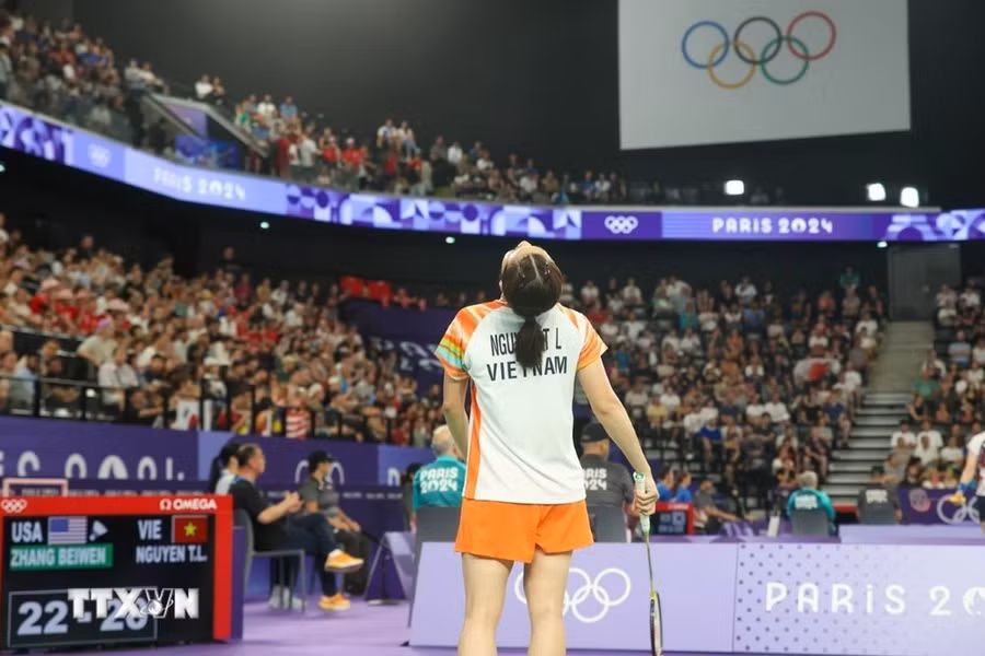 Thùy Linh dừng bước ngay từ vòng bảng. (Ảnh: Hoàng Linh/TTXVN)