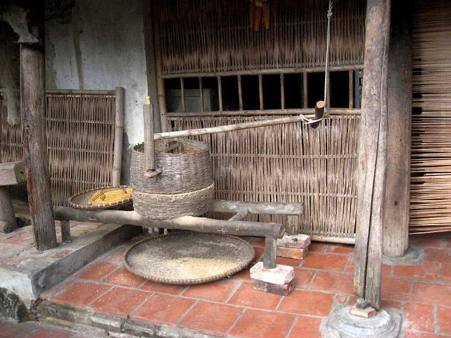 Chiếc cối xay lúa. Ảnh: ĐNO