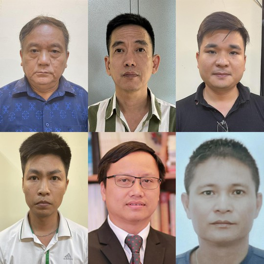 Bắt loạt cựu cán bộ Sở Y tế Bắc Ninh liên quan đến sai phạm Công ty AIC - Ảnh 1. Các bị can Tuynh, An, Huân, Toản, Linh, Minh, Sơn (từ trái sang phải, từ trên xuống dưới). Ảnh: Bộ Công an