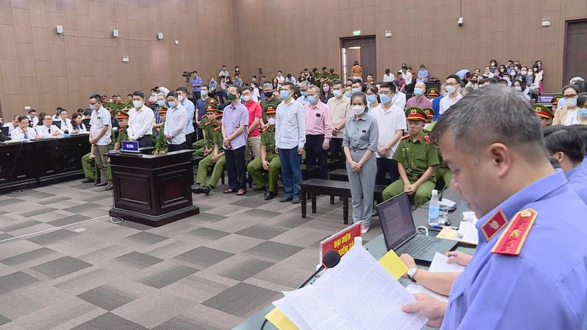 Các bị cáo tại phiên tòa. Ảnh: CTV Các bị cáo tại phiên tòa. Ảnh: CTV