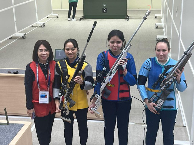 Đội tuyển bắn súng Việt Nam thi đấu thành công với 4 huy chương trong sáng nay 28.10. Ảnh: BÙI LƯỢNG