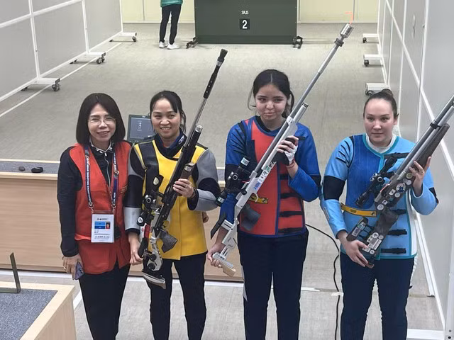 Đội tuyển bắn súng Việt Nam thi đấu thành công với 4 huy chương trong sáng nay 28.10. Ảnh: BÙI LƯỢNG