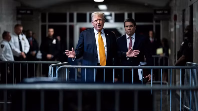 Ông Trump phát biểu trước báo giới tại New York, ngày 29/5/2024. (Ảnh: Reuters)