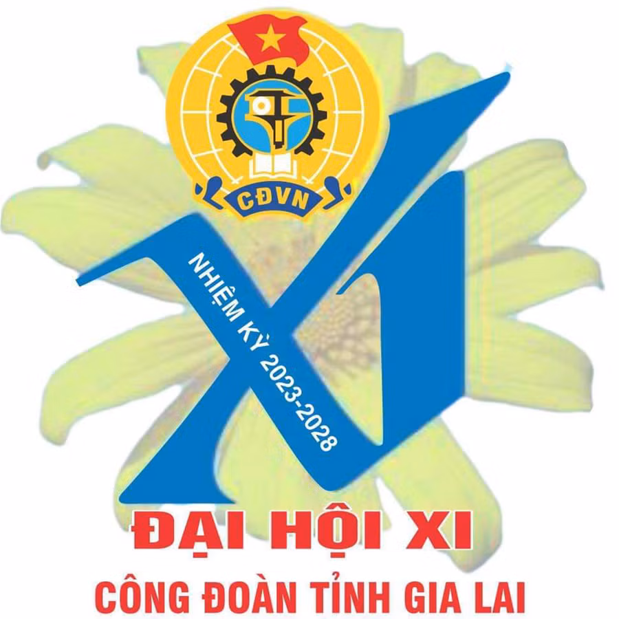 Biểu trưng chính thức của Đại hội XI Công đoàn tỉnh. Ảnh: Đinh Yến