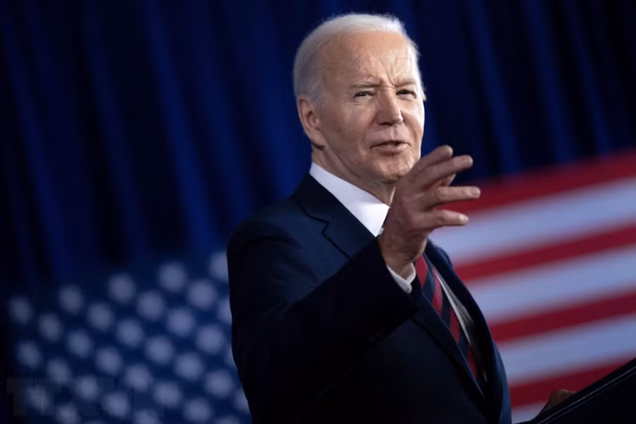 Tổng thống Mỹ Joe Biden phát biểu tại Milwaukee, Wisconsin, ngày 13/3/2024. (Ảnh: AFP/TTXVN)