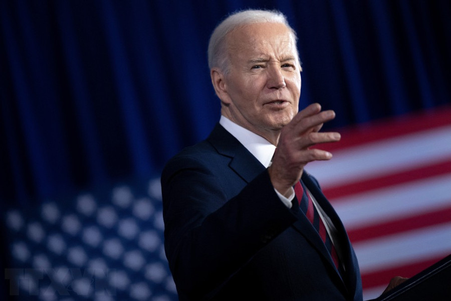 Tổng thống Mỹ Joe Biden phát biểu tại Milwaukee, Wisconsin, ngày 13/3/2024. (Ảnh: AFP/TTXVN) Tổng thống Mỹ Joe Biden phát biểu tại Milwaukee, Wisconsin, ngày 13/3/2024. (Ảnh: AFP/TTXVN)