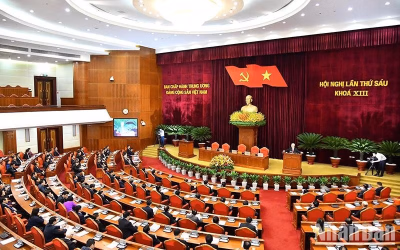 Quang cảnh Hội nghị Trung ương 6, khóa XIII. (Ảnh ĐĂNG KHOA)