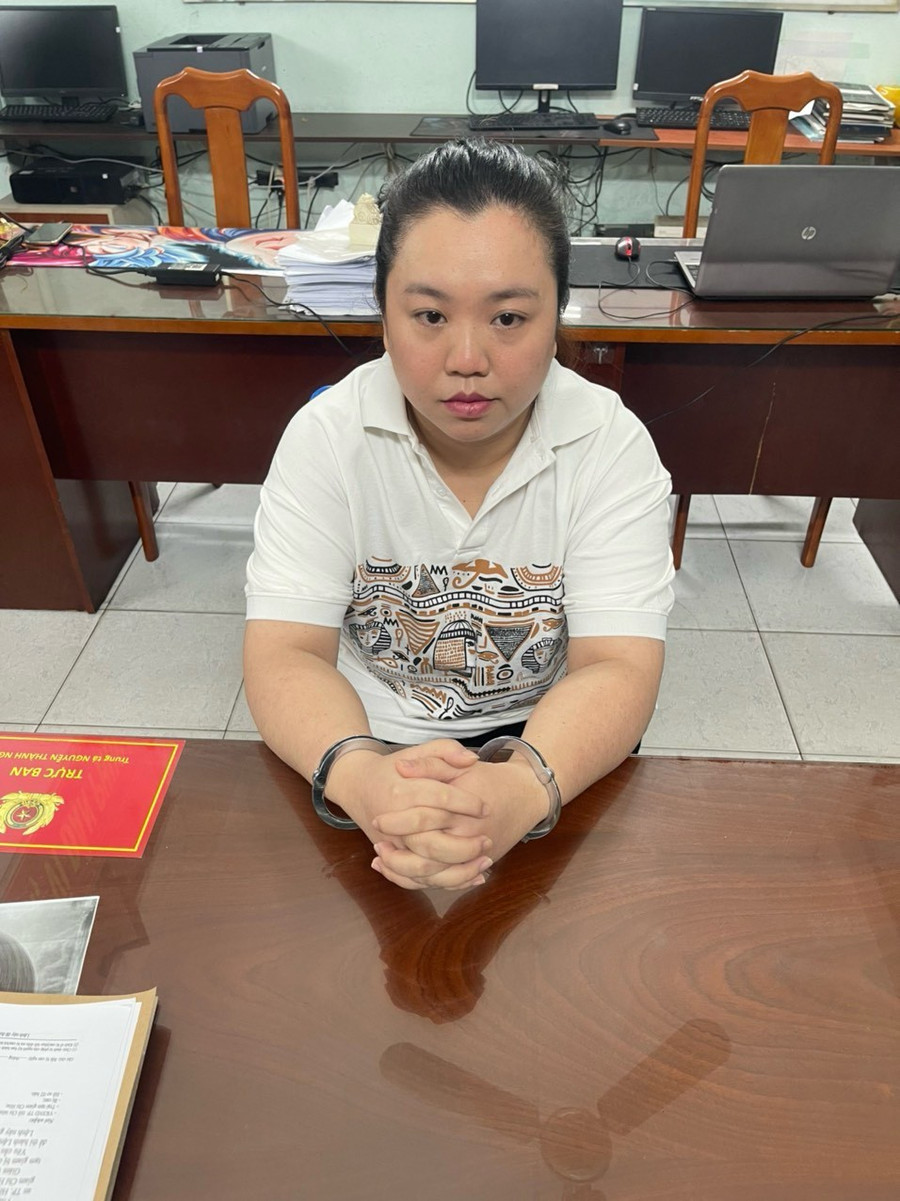 Nguyễn Phương Thanh tại cơ quan công an.