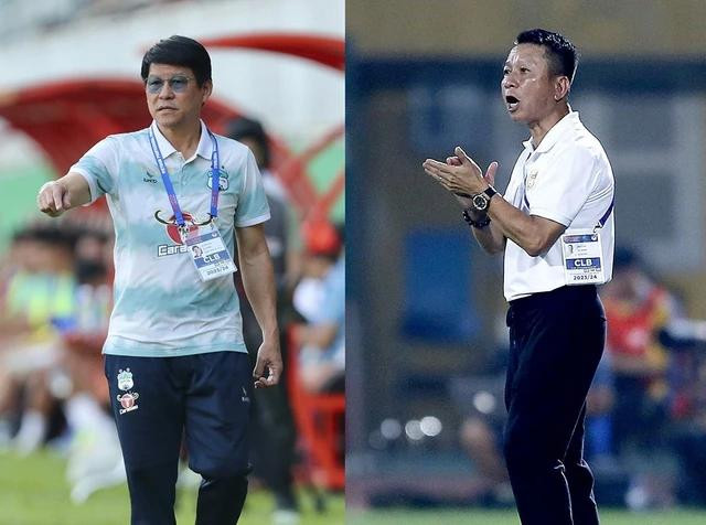 HLV Vũ Tiến Thành (trái) đối đầu với HLV Văn Sỹ Sơn - ai sẽ thắng? Ảnh: Minh Trần HLV Vũ Tiến Thành (trái) đối đầu với HLV Văn Sỹ Sơn - ai sẽ thắng? Ảnh: Minh Trần