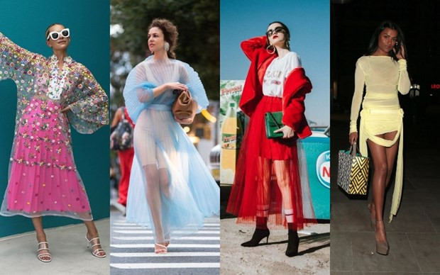 Sặc sỡ và tươi sáng: Không chỉ trắng, đen hay nude,… trang phục xuyên thấu của năm 2023 được bao phủ bởi những sắc màu rực rỡ và họa tiết bắt mắt. Vì gam màu sáng thường khiến tâm trạng chúng ta trở nên tích cực và vui vẻ hơn, vậy nên bạn đừng ngại thử sức với những món đồ xuyên thấu màu hồng, cam, vàng, đỏ “chói mắt” hay đính kết nhiều chi tiết phức tạp nhé!