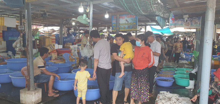 6b8f5ee6dbde098050cf.jpg Nhiều khách du lịch đi mua hải sản tươi sống. Ảnh: TẤN ĐẠT