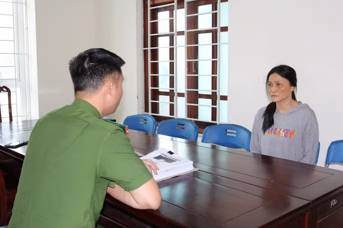 Đào Thị Mộng Thường tại cơ quan công an. Ảnh: Công an cung cấp