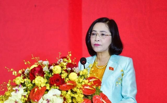 Trưởng ban Công tác đại biểu Nguyễn Thị Thanh báo cáo tại hội nghị. Ảnh :Gia Hân Trưởng ban Công tác đại biểu Nguyễn Thị Thanh báo cáo tại hội nghị. Ảnh :Gia Hân