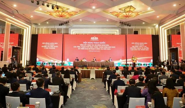 Hội nghị toàn quốc tổng kết công tác HĐND các tỉnh, thành phố trực thuộc T.Ư năm 2023 và triển khai kế hoạch công tác năm 2024. Ảnh: GIA HÂN Hội nghị toàn quốc tổng kết công tác HĐND các tỉnh, thành phố trực thuộc T.Ư năm 2023 và triển khai kế hoạch công tác năm 2024. Ảnh: GIA HÂN