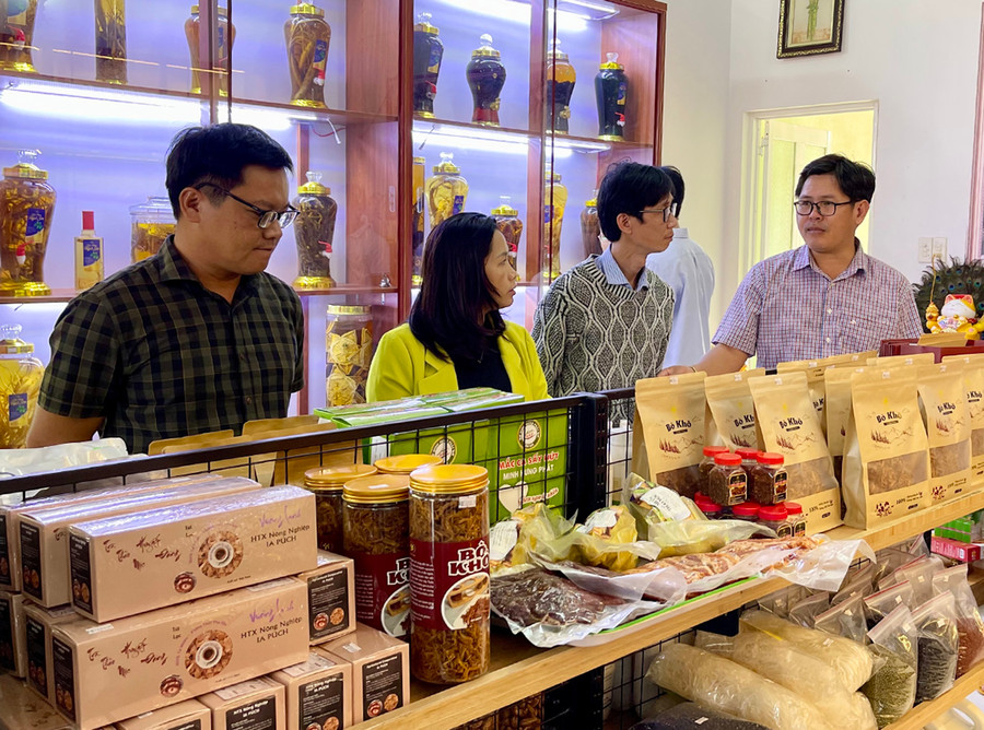 Sản phẩm đặc sản, sản phẩm OCOP là những mặt hàng được tiêu dùng nhiều trong dịp Tết. Ảnh: Vũ Thảo Sản phẩm đặc sản, sản phẩm OCOP là những mặt hàng được tiêu dùng nhiều trong dịp Tết. Ảnh: Vũ Thảo